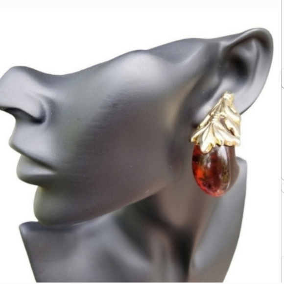 ISABEL CANOVAS FRENCH DESIGNER RARE VINTAGE CLIP ON STATEMENT EARRINGS - Picture 2 of 6